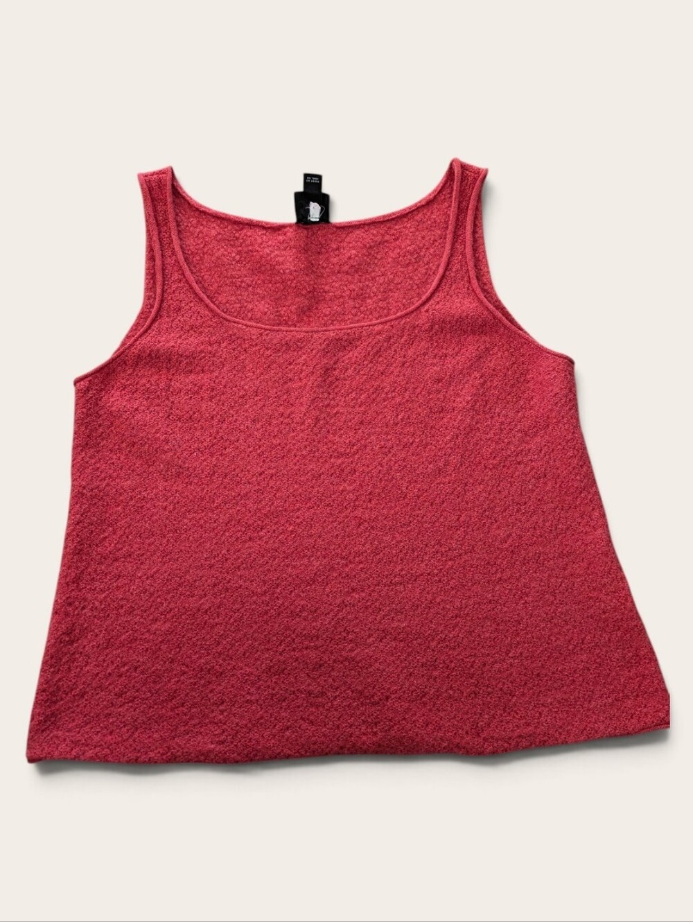 EILEEN FISHER Boiled Wool Sweater Tank Sleeveless Womens M Pullover Dark Salmon